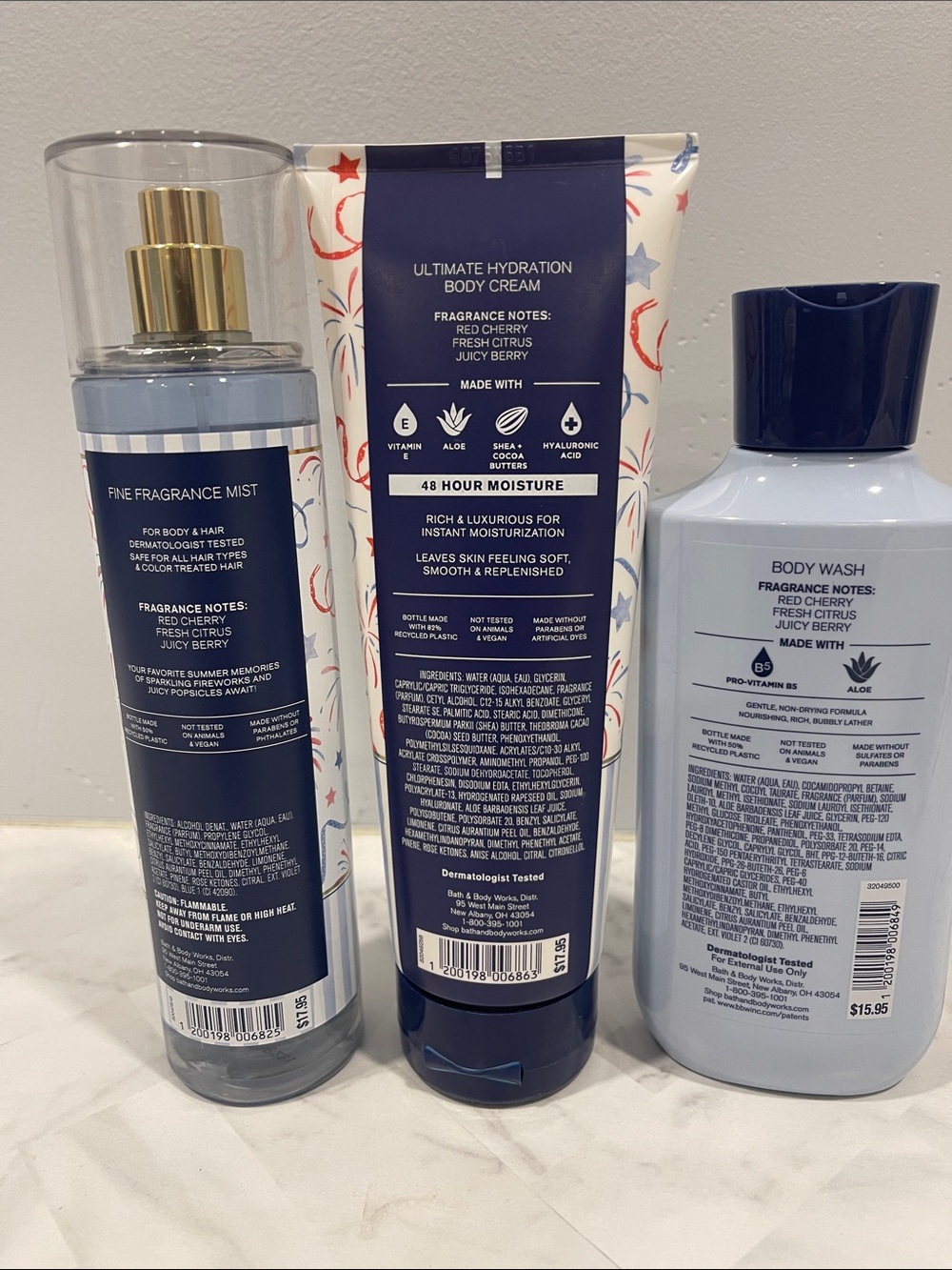 Bath & Body Works Firecracker Pop Set - Blue, White, Red - Picture 3 of 3